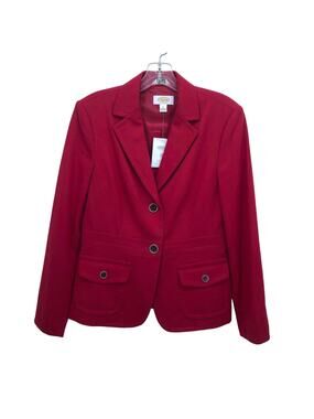 NEW Talbots Red Wool Blazer Jacket Womens Size 4 Lined Italian‎ Stretch Fabric